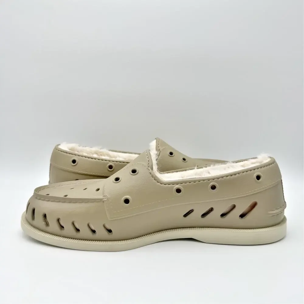 Sperry Mens Original Float Cozy Boat Shoes Size 10 EU 43 Beige Tan NWOB